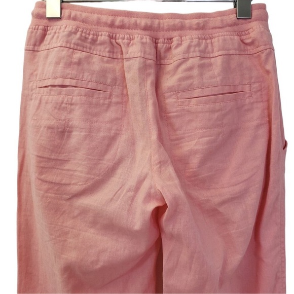 VICTORIA’s SECRET Linen Blend Drawstring Pants in Peachy Pink Size 12 - Picture 5 of 8